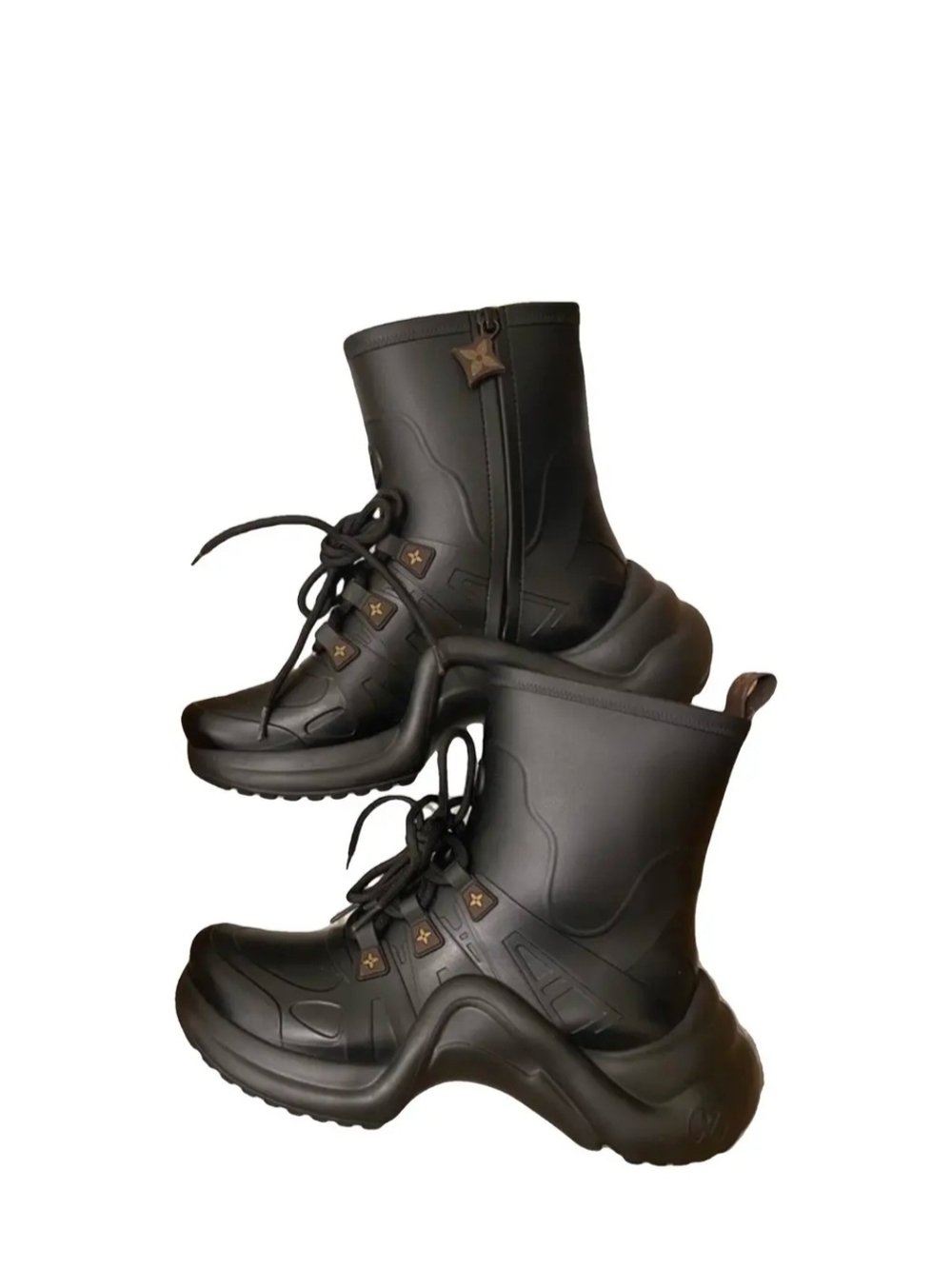 Louis Vuitton Black High-Top Chunky Rubber Boot - Picture 6 of 6